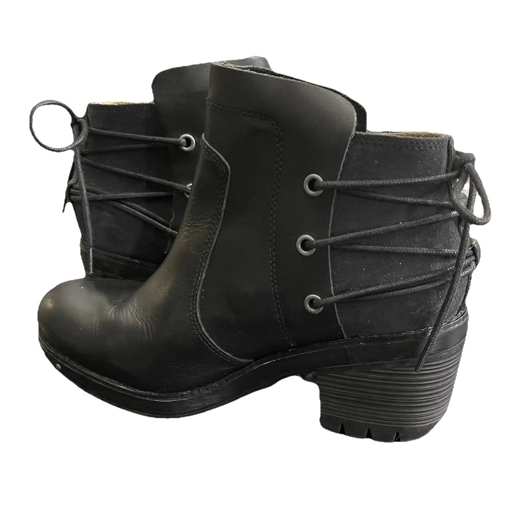 Caterpillar Women's 8 Leather Ankle Boots Black Chunky Studded Fairy Grunge READ